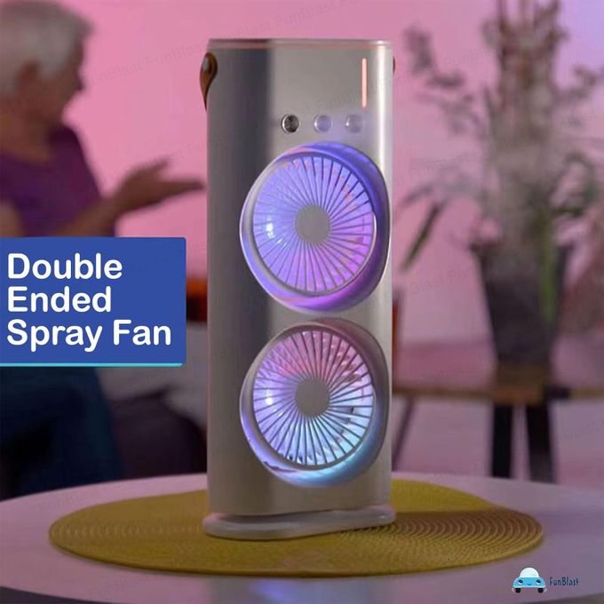 Mini Refroidisseur D’air Portable À Glaçons À 3 Vitesses avec LED intégré  مبرد هواء صغير محمول على شكل مكعبات ثلج بثلاث سرعات ومزود بإضاءة LED مدمجة.