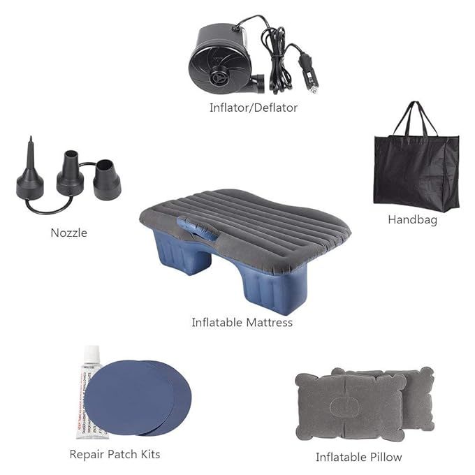 Siège voiture de camping gonflable lit d'air matelas de repos avec 2 oreiller سرير السيارة