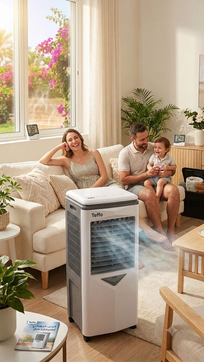 TEFFO Pro Air Cooler teffo tactile avec telecamande-    مكيف ومبرد   هواء صحراوي عالي الكفاءة مع جهاز التحكم عن بعد