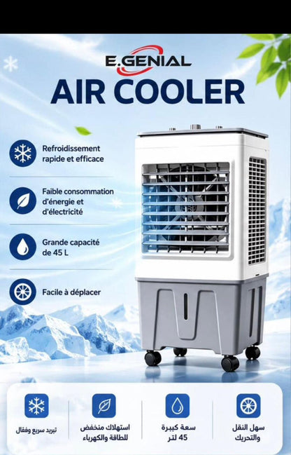 Refroidisseur d'air Portable, Climatiseur Mobile , Ventilateur Climatiseur Tactile À 3 Vitesses Et Fonctionnement Silencieux De L'humidificateur, pour La Maison, Le Bureau 45L