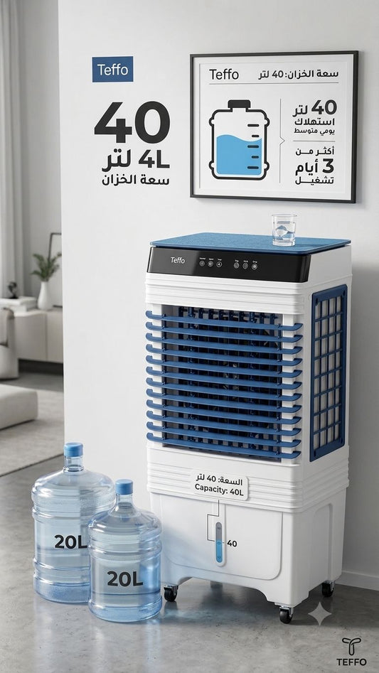 TEFFO Pro Air Cooler teffo tactile avec telecamande-    مكيف ومبرد   هواء صحراوي عالي الكفاءة مع جهاز التحكم عن بعد