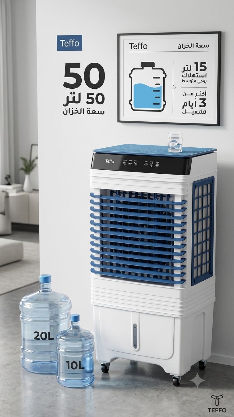 TEFFO Pro Air Cooler teffo tactile avec telecamande-    مكيف ومبرد   هواء صحراوي عالي الكفاءة مع جهاز التحكم عن بعد