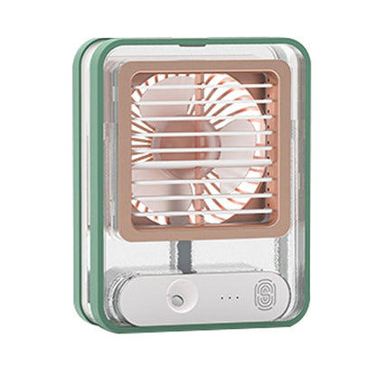Mini Refroidisseur D’air Portable À Glaçons À 3 Vitesses avec LED intégré  مبرد هواء صغير محمول على شكل مكعبات ثلج بثلاث سرعات ومزود بإضاءة LED مدمجة.