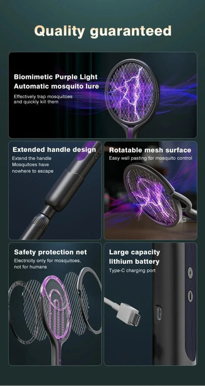 Raquette Anti-Moustique Électrique 2-en-1 longueur réglable مضرب الناموس