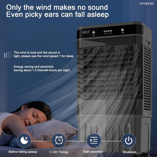 Refroidisseur d'air Portable, Climatiseur Mobile , Ventilateur Climatiseur Tactile À 3 Vitesses Et Fonctionnement Silencieux De L'humidificateur, pour La Maison, Le Bureau 45L