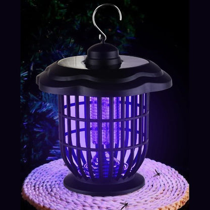 Lampe anti-moustique multifonctionnelle à énergie solaire 2-en-1 avec lumière attirant les moustiques مصباح قاتل البعوض يعمل بالطاقة الشمسية، مصباح LED و UV ثنائي الوظائف، مصيدة كهربائية للذباب والبعوض